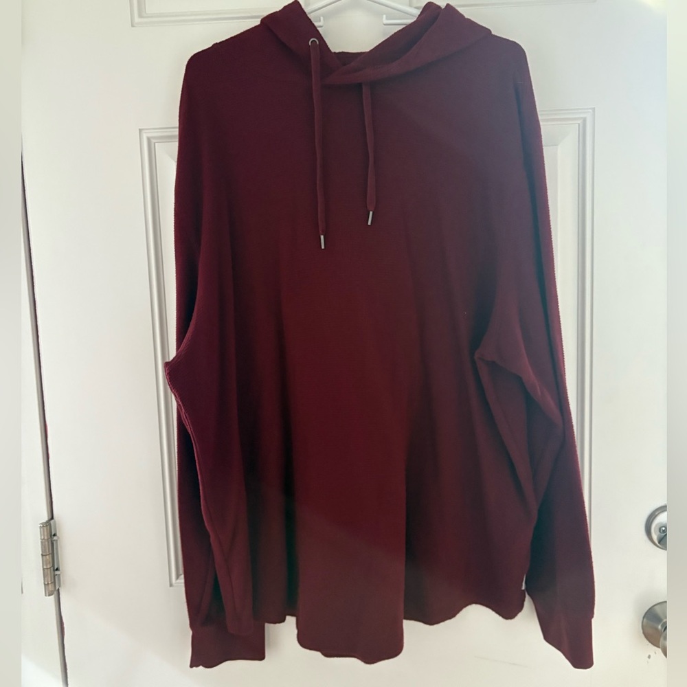 American Eagle long sleeve hooded waffle knit shirt